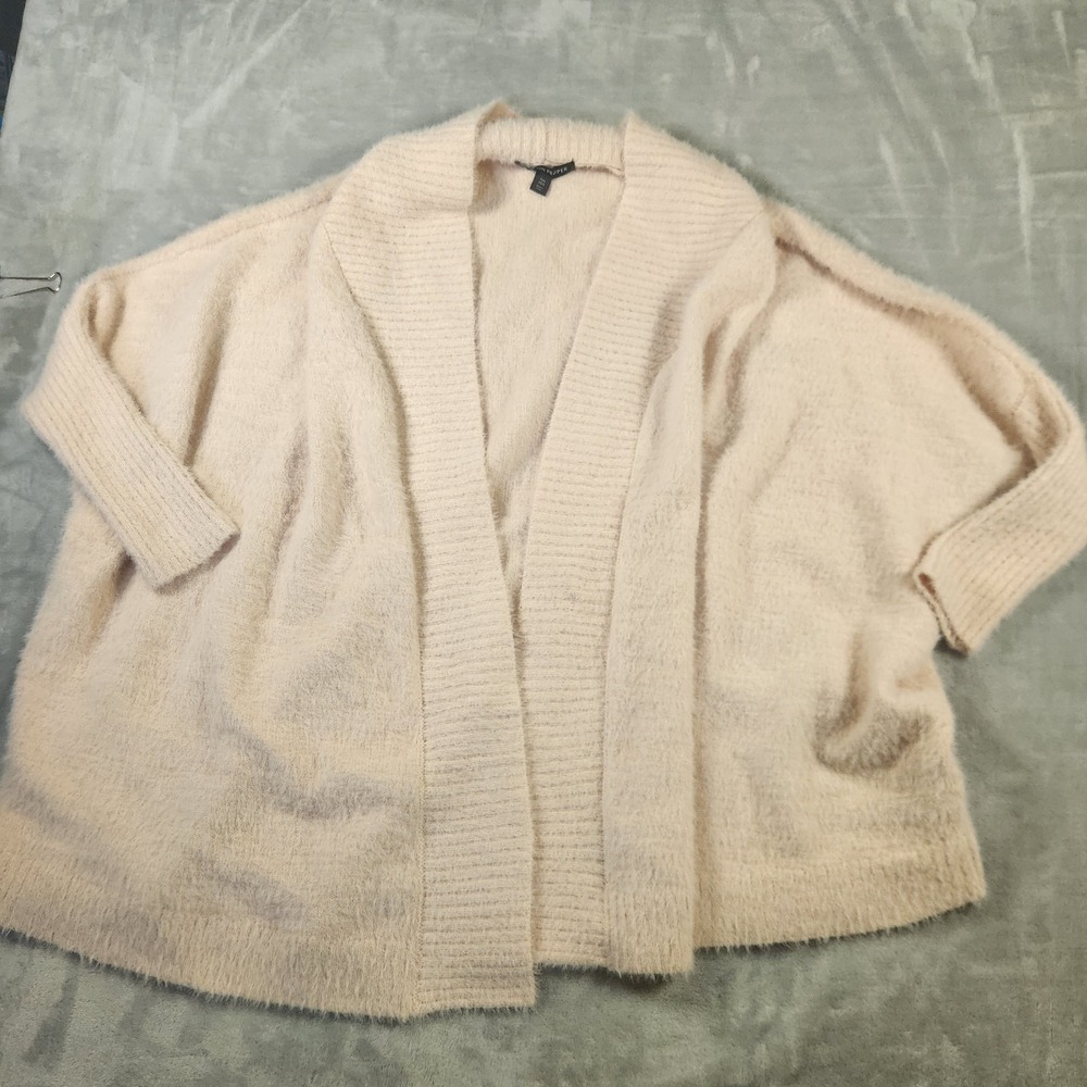 Boston Proper Light Pink Super Soft‎ Open Front Eyelash Cardigan Size S/XS